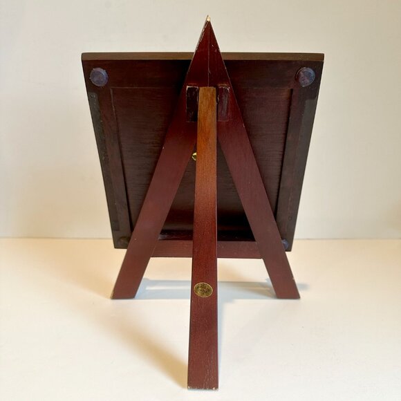 Kathryn White Artist "Linen with Peonies" Floral Framed Wall Tile/Trivet w/Easel - Picture 4 of 11